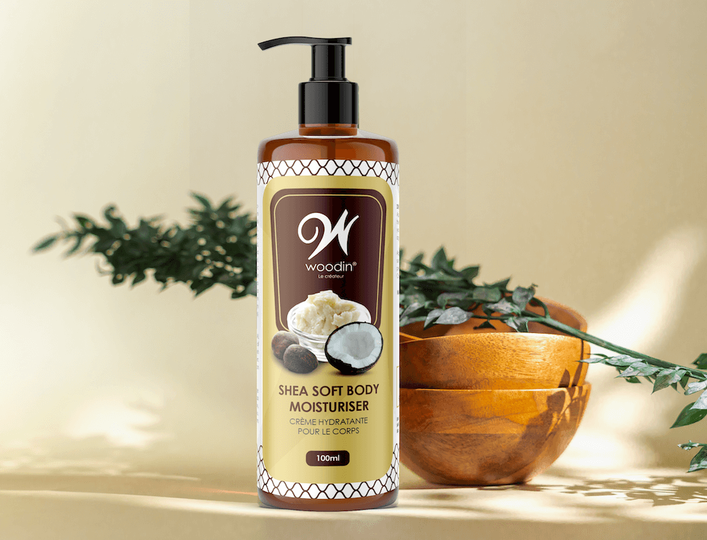 Woodin Shea Butter packaging designed by Amenbiz
